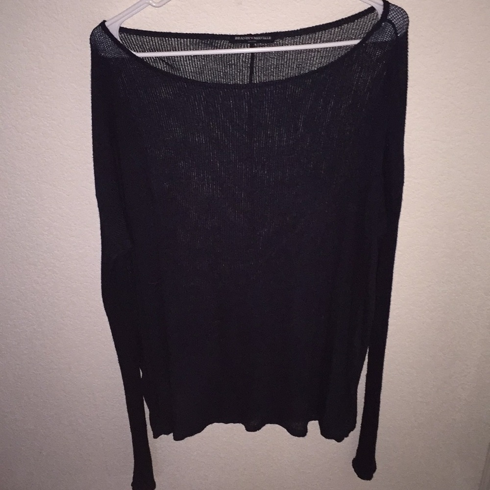 Navy blue baggy Brandy Melville sweater.